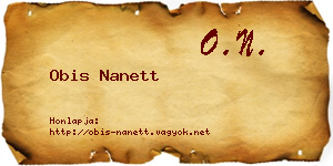 Obis Nanett névjegykártya